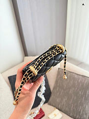 Chanel Mini Flap Bag Black Lambskin Gold 12cm - 4
