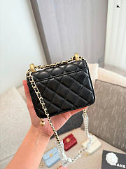 Chanel Mini Flap Bag Black Lambskin Gold 12cm - 3