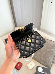 Chanel Mini Flap Bag Black Lambskin Gold 12cm - 2