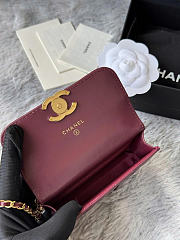 Chanel Mini Flap Bag Burgundy Lambskin Gold 12cm - 5