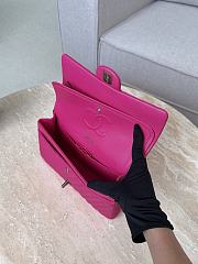 Chanel Flap Bag Chevron Fuchsia Pink Lambskin Silver 25cm - 3