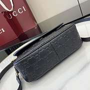 Gucci GG Emblem Small Shoulder Bag Black 20.5x13x7cm - 6