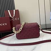 Gucci GG Emblem Small Shoulder Bag Red 20.5x13x7cm - 5