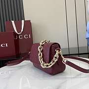 Gucci GG Emblem Small Shoulder Bag Red 20.5x13x7cm - 4