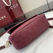 Gucci GG Emblem Small Shoulder Bag Red 20.5x13x7cm - 3