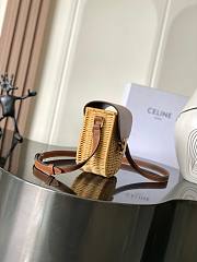 Celine Besace Raffia Calfskin Triomphe 18.5cm - 6