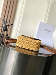 Celine Besace Raffia Calfskin Triomphe 18.5cm - 5