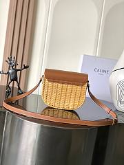 Celine Besace Raffia Calfskin Triomphe 18.5cm - 4