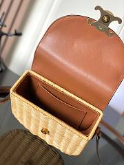 Celine Besace Raffia Calfskin Triomphe 18.5cm - 3