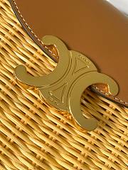 Celine Besace Raffia Calfskin Triomphe 18.5cm - 2
