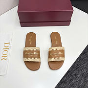 Dior Dioriviera D-Lane Camel Raffia Slide - 1