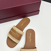 Dior Dioriviera D-Lane Camel Raffia Slide - 4