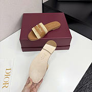 Dior Dioriviera D-Lane Camel Raffia Slide - 3