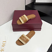 Dior Dioriviera D-Lane Camel Raffia Slide - 2
