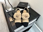 Chanel Camellia Slingback Pumps Beige 6cm - 3