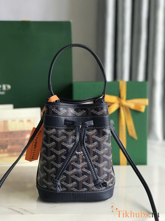 Goyard Petit Flot Mini Bucket Bag Navy Blue 17.5x12x10cm - 1