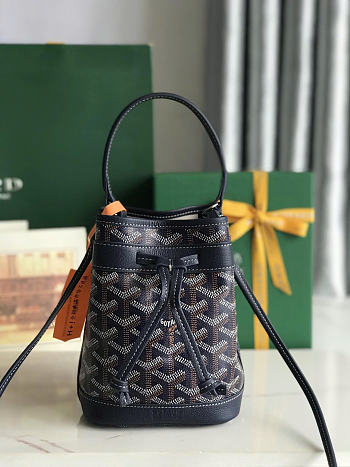 Goyard Petit Flot Mini Bucket Bag Navy Blue 17.5x12x10cm