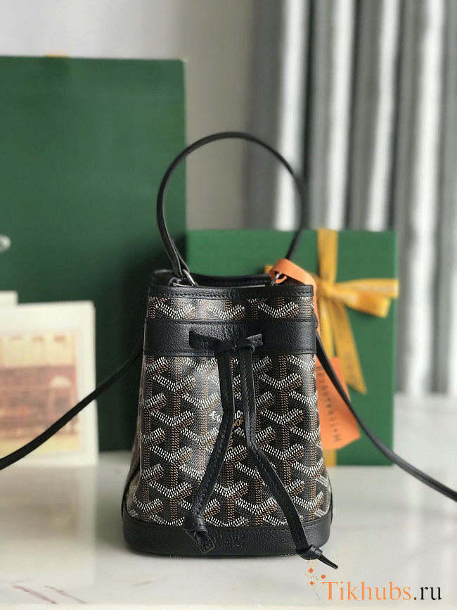 Goyard Petit Flot Mini Bucket Bag Black 17.5x12x10cm - 1