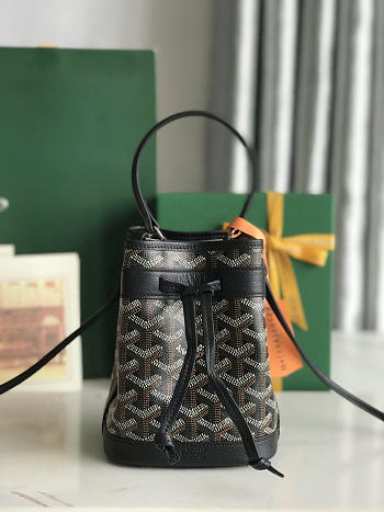 Goyard Petit Flot Mini Bucket Bag Black 17.5x12x10cm
