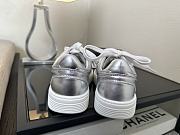 Chanel Silver Metallic Sneakers - 5