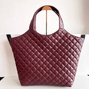 YSL Icare Maxi Shopping Bag Lambskin Red Wine 58x43x8cm - 6