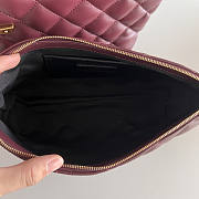 YSL Icare Maxi Shopping Bag Lambskin Red Wine 58x43x8cm - 5