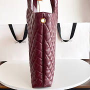 YSL Icare Maxi Shopping Bag Lambskin Red Wine 58x43x8cm - 4