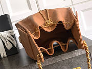 Chanel 25 Small Handbag Light Brown Calfskin Gold 30x26x14cm - 6