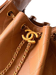 Chanel 25 Small Handbag Light Brown Calfskin Gold 30x26x14cm - 3