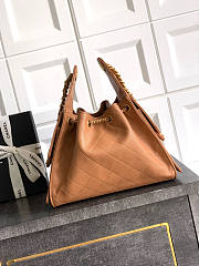 Chanel 25 Small Handbag Light Brown Calfskin Gold 30x26x14cm - 2