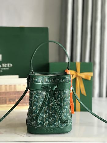 Goyard Petit Flot Mini Bucket Bag Green 17.5x12x10cm