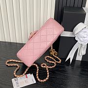 Chanel Mini Flap Bag Lambskin Gold Pink 20x13x7cm - 4