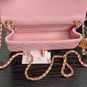 Chanel Mini Flap Bag Lambskin Gold Pink 20x13x7cm - 3