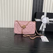 Chanel Mini Flap Bag Lambskin Gold Pink 20x13x7cm - 2