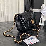 Chanel Mini Flap Bag Lambskin Gold Black 20x13x7cm - 6
