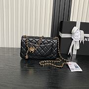 Chanel Mini Flap Bag Lambskin Gold Black 20x13x7cm - 5
