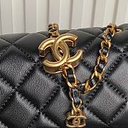Chanel Mini Flap Bag Lambskin Gold Black 20x13x7cm - 4