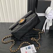 Chanel Mini Flap Bag Lambskin Gold Black 20x13x7cm - 3