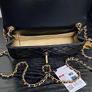 Chanel Mini Flap Bag Lambskin Gold Black 20x13x7cm - 2