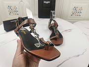 YSL Cassandra Sandals Leather Brown - 3