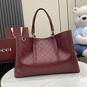 Gucci GG Emblem Large Tote Bag Red 38x25x15cm - 1
