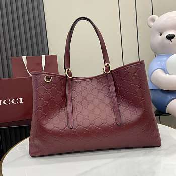Gucci GG Emblem Large Tote Bag Red 38x25x15cm