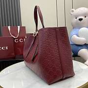 Gucci GG Emblem Large Tote Bag Red 38x25x15cm - 3