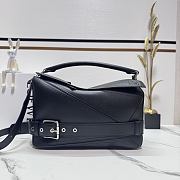 Loewe Large Puzzle Biker Bag Shiny Calfskin Black 33x21.5x14.7cm - 1