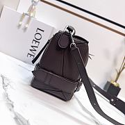 Loewe Large Puzzle Biker Bag Shiny Calfskin Dark Brown 33x21.5x14.7cm - 5