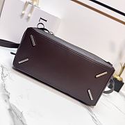 Loewe Large Puzzle Biker Bag Shiny Calfskin Dark Brown 33x21.5x14.7cm - 4