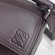 Loewe Large Puzzle Biker Bag Shiny Calfskin Dark Brown 33x21.5x14.7cm - 3