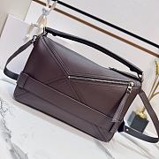 Loewe Large Puzzle Biker Bag Shiny Calfskin Dark Brown 33x21.5x14.7cm - 2