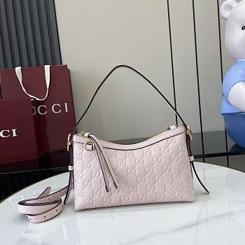 Gucci GG Emblem Small Shoulder Bag Pink 22x14x8cm