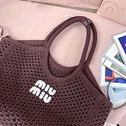Miu Miu Ivy Brown Mesh Tote Bag 28x26x12.5cm - 2